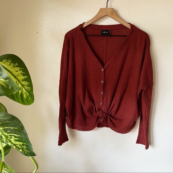 Urban Outfitters Tops - Urban Outfitters | Oversized Thermal Button Front Top